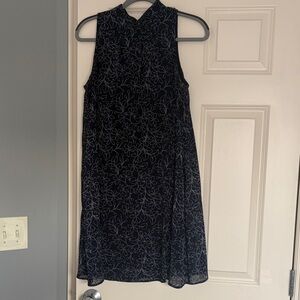 Elegant Black Floral Sleeveless Dress
